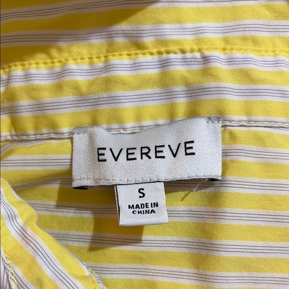 Evereve Yellow White Striped Button Down Top - Picture 2 of 8